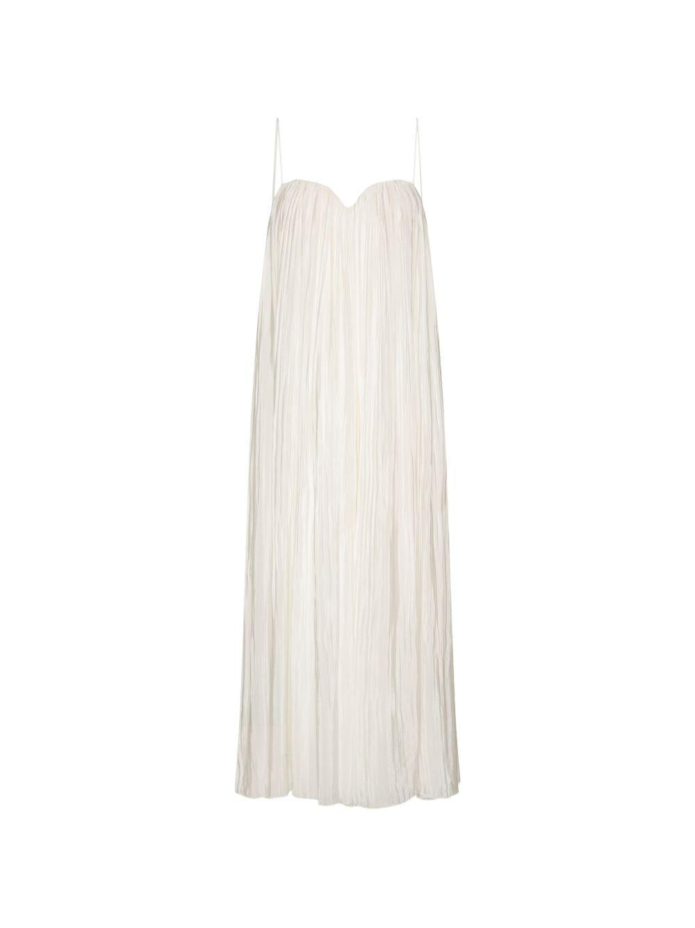 Pleated Midi Strap Dress 115735857 857 EGRET ROTATE 
