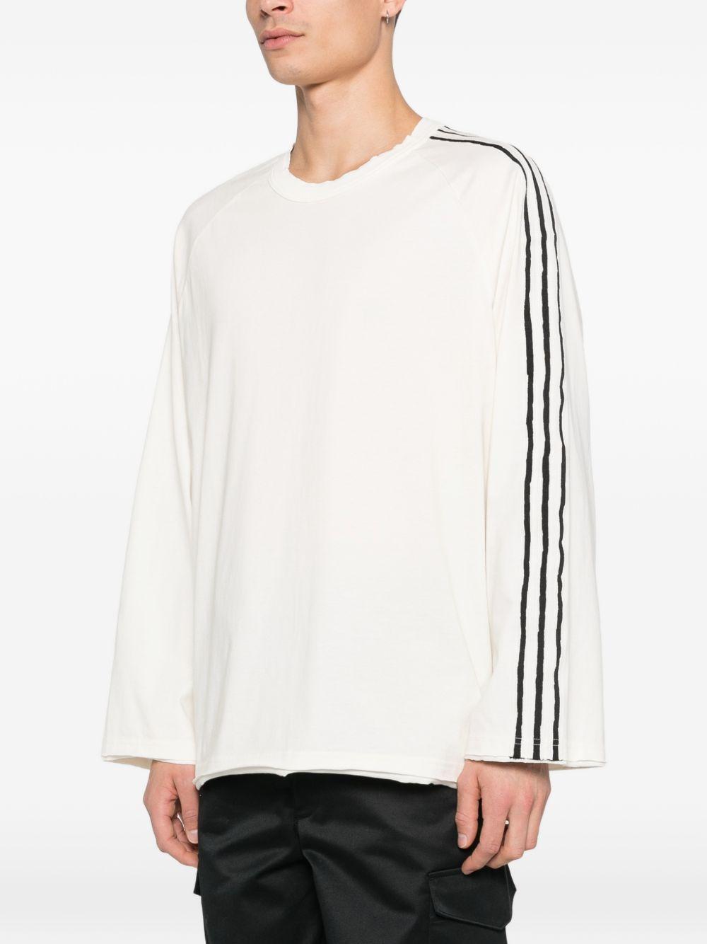Raw Edge 3 Stripes Long Sleeve T-Shirt KS9747 WHITE Y-3 