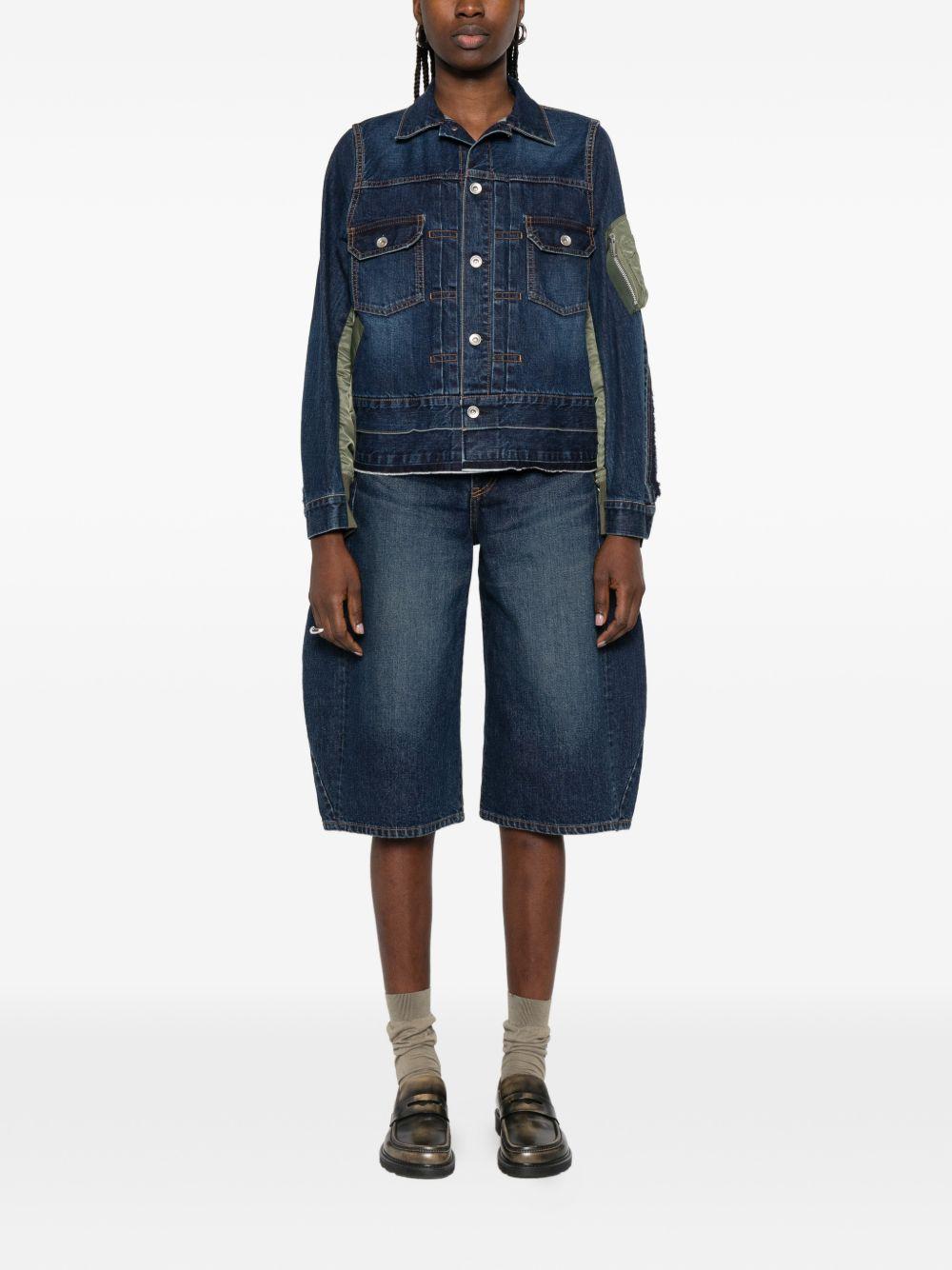 Giacca denim con design patchwork SCW307 401 BLUE SACAI 