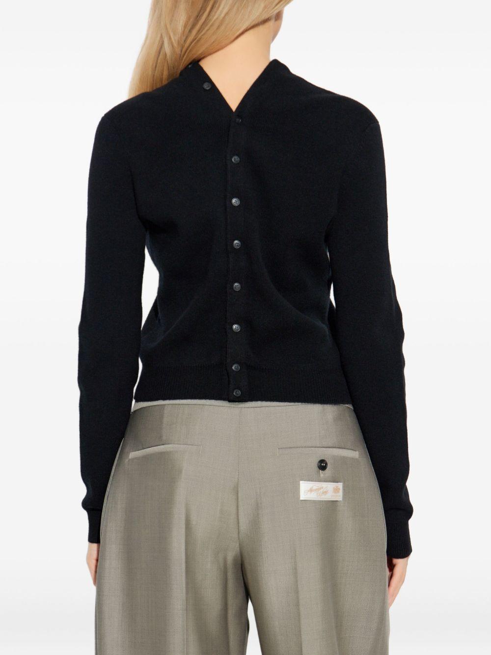 Cardigan Con Logo Frontale 4KC1263050 001 BLACK ALEXANDER WANG 