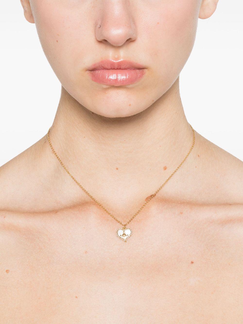 Petra Pendant Necklace 6302010302R782 GOLD WHITE VIVIENNE WESTWOOD 