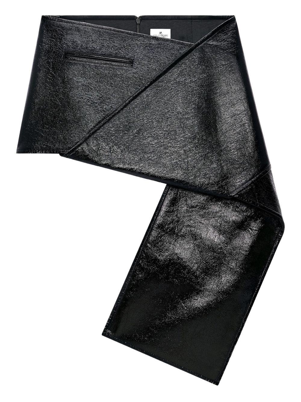 Fold Vinyl Mini-Skirt 425CJU319VY0014 9999 BLACK COURREGES 
