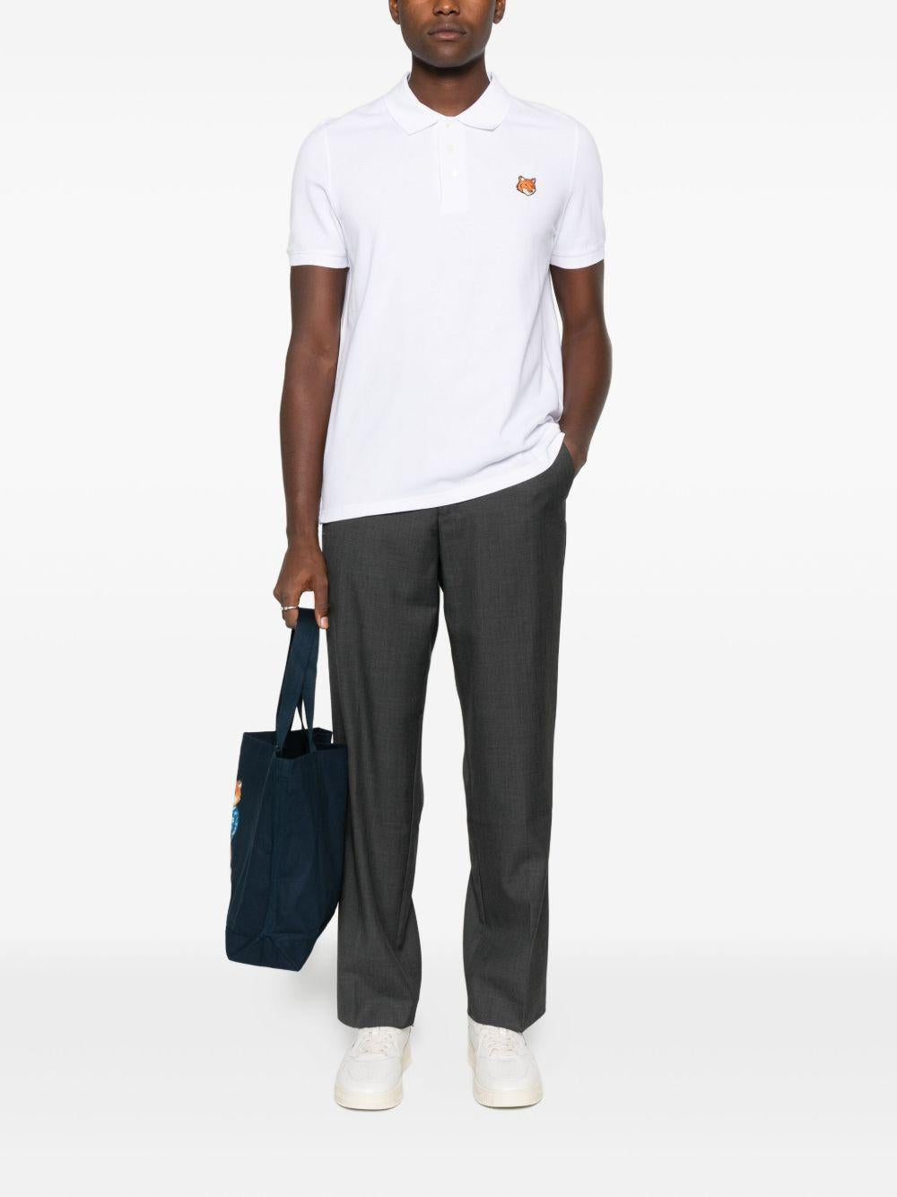FOX HEAD REGULAR - Polo PM00209KP0002 P100 WHITE MAISON KITSUNE 