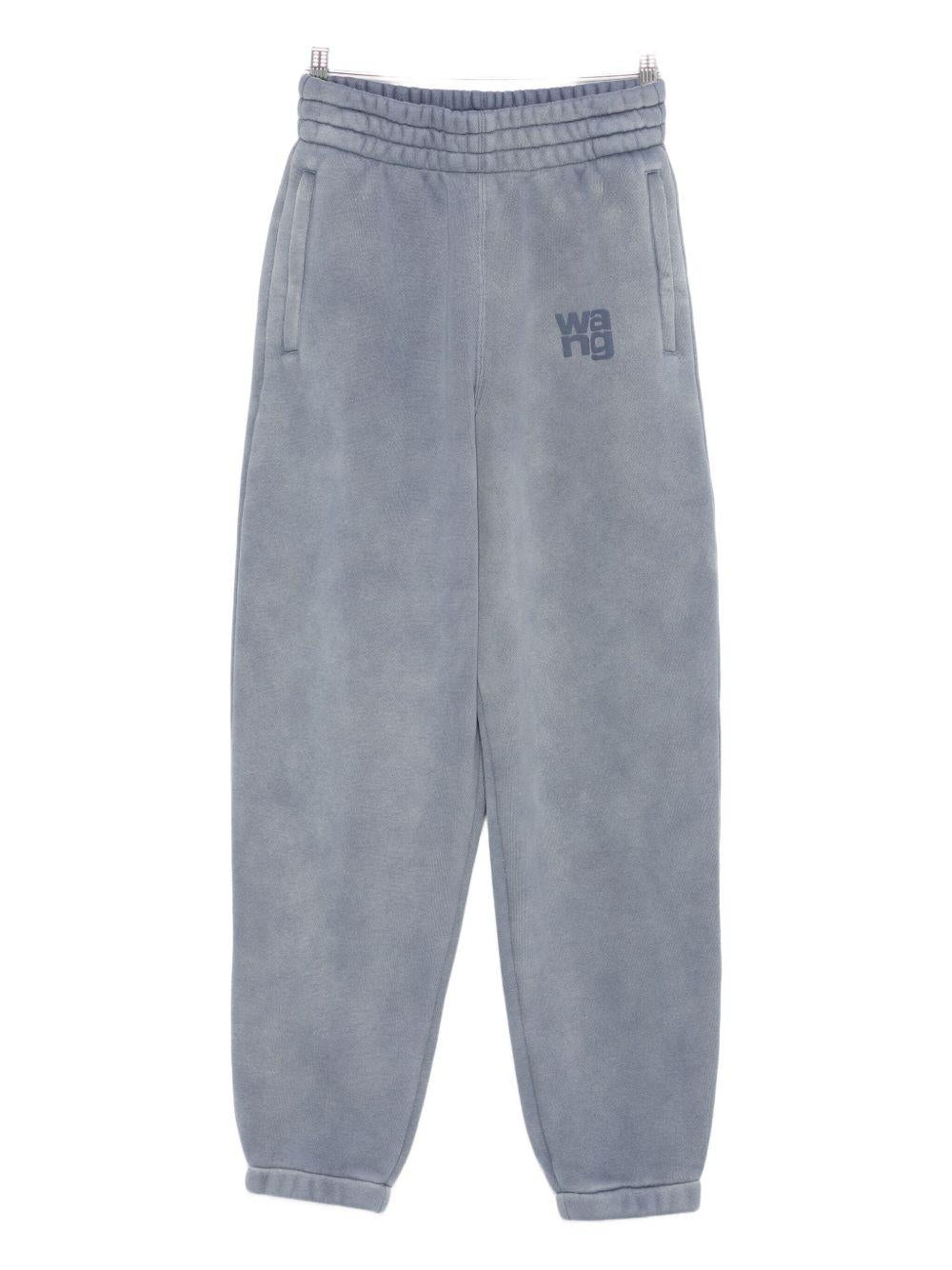 Pantaloni sportivi blu con logo in rilievo<BR/><BR/> 4CC3244403 402D WASHED BLUE INK ALEXANDER WANG 