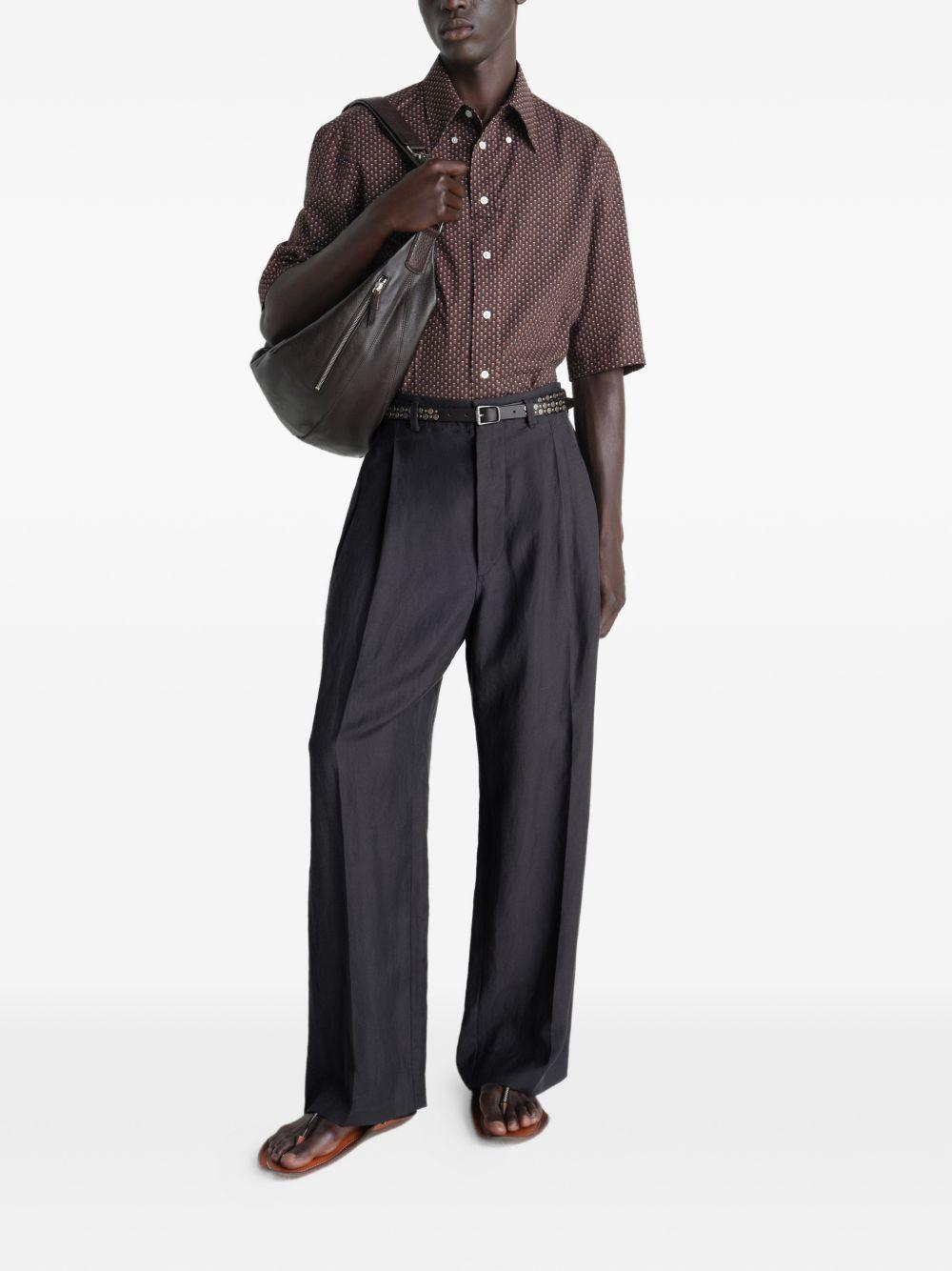 Pleated Tailored Pants in Viscose Linen Gabardine PA1294LF1561 BK983 ASH BLACK LEMAIRE 