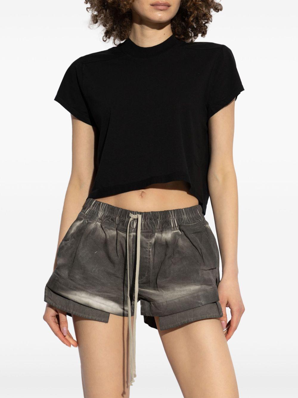 DRKSHDW SS25 Hollywood Cropped Small Level T DS01E3207RN 09 BLACK RICK OWENS DRKSHDW 