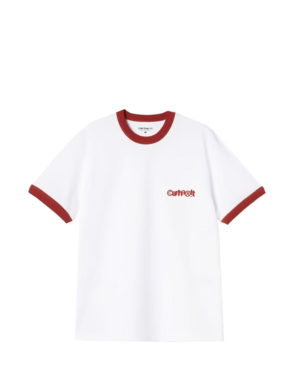 Ringer T-Shirt Organic Cotton I036267 3QDXX WHITE RED CARHARTT WIP 