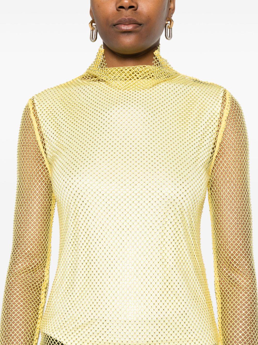 T-shirt in rete con strass GERARDAMM13140 001 LIMONE STRASS SPORTMAX 