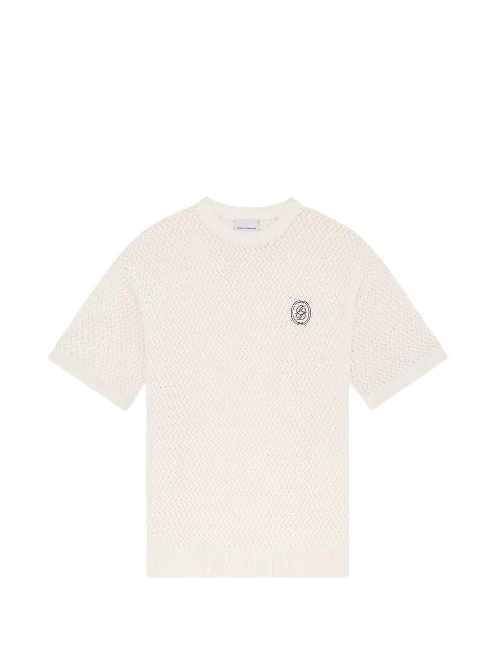 T-Shirt Maille Ajourée D Miroir KPO202CO292 OFF WHITE DROLE DE MONSIEUR 