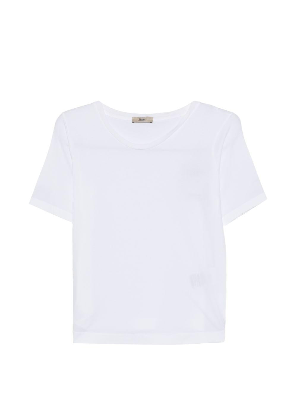 T-SHIRT IN SUPERFINE COTTON STRETCH JG000325D52003 1000 BIANCO HERNO 