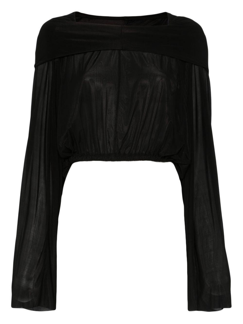 Cropped Hooded Tunic RO01E7278BZ 09 BLACK RICK OWENS 