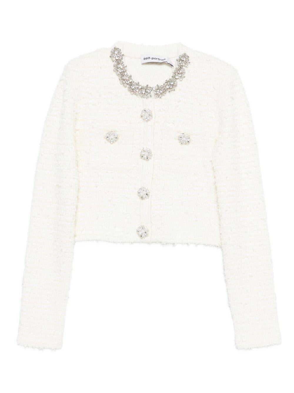 Cardigan in Maglia AW25028JC CREAM SELF-PORTRAIT 