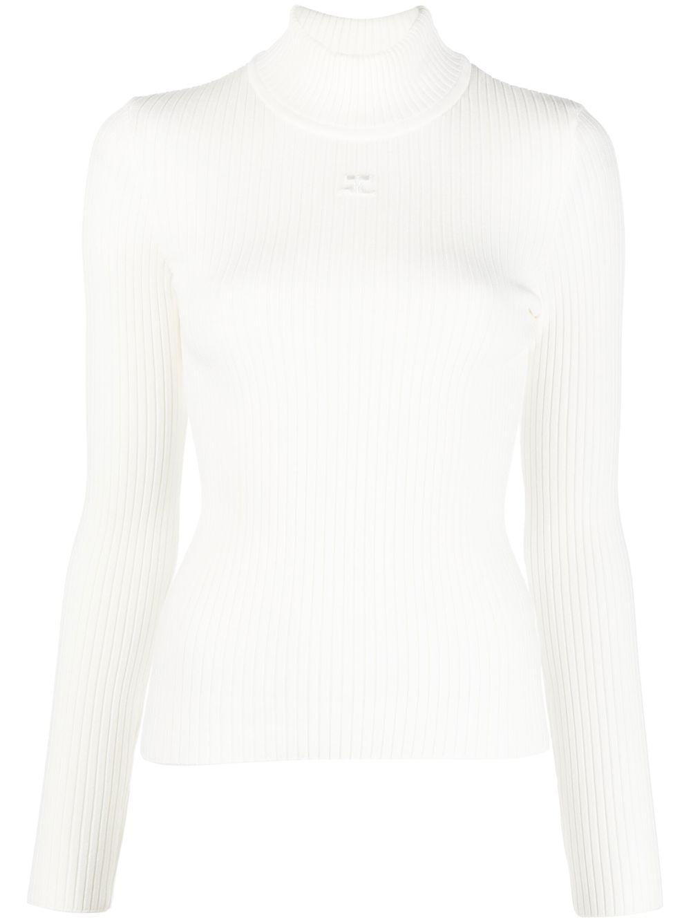 Reedition Knit Top Long Sleeves PERMPU022FI0001 0001 HERITAGE WHITE COURREGES 