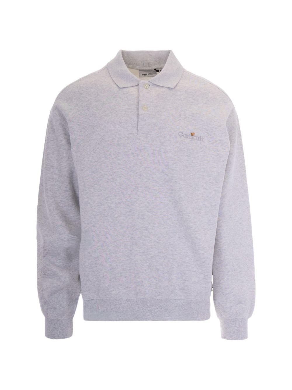 WIP Label Polo Sweatshirt Cotton I036349 482XX ASH HEATHER CARHARTT WIP 