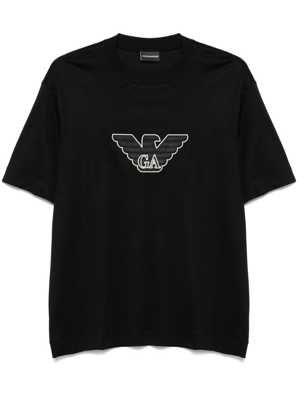 T-shirt con logo ricamato EM001033AF10017 MC170 EMPORIO ARMANI 