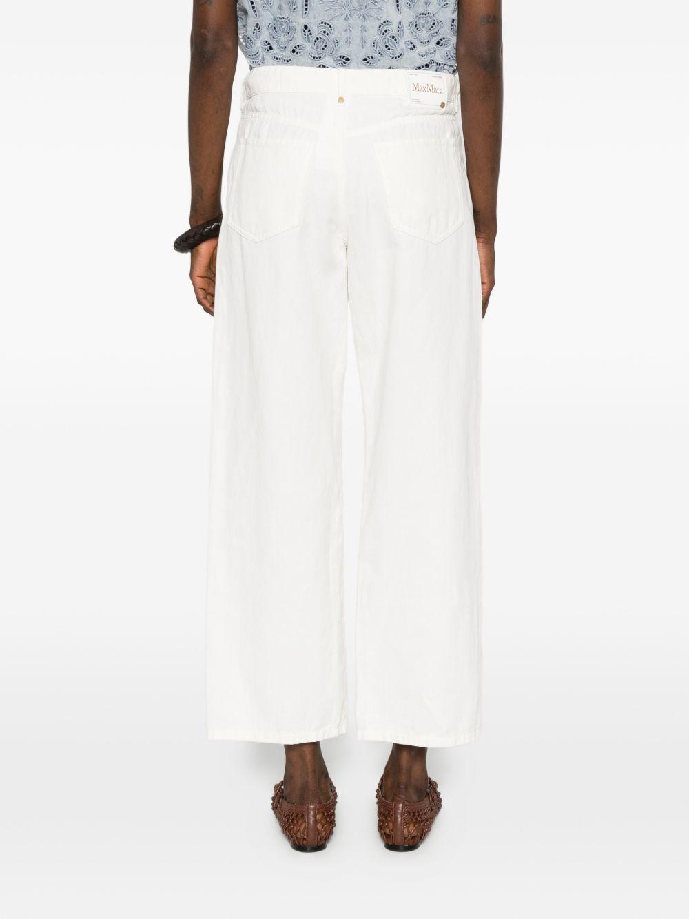 Pantaloni In Drill Di Cotone Leggero SMMONORATA 001 BIANCO S MAX MARA 