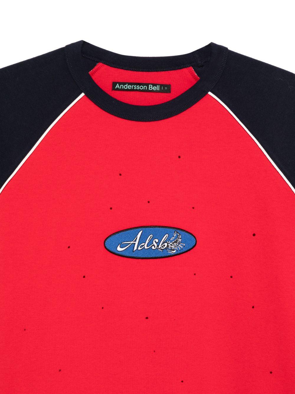 Logo Wappen Raglan L/S T-Shirt ATB1431M RED NAVY ANDERSSON BELL 