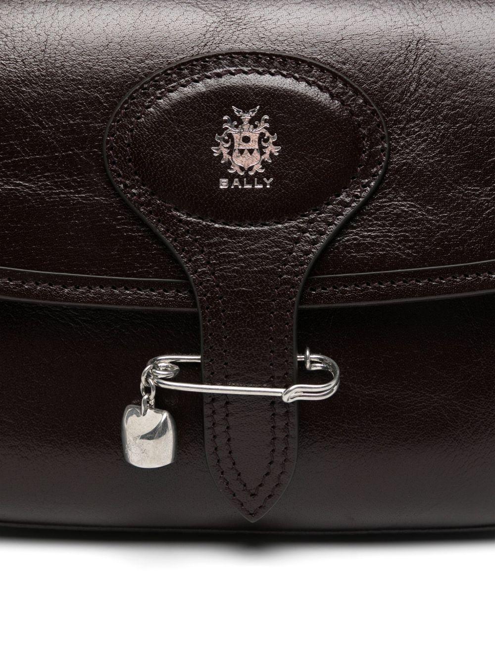 Borsa Mini Beckett In Pelle Nera Con Spilla Bally Pin WAS02ZVT948 U8G0P CHOCOLATE BALLY 