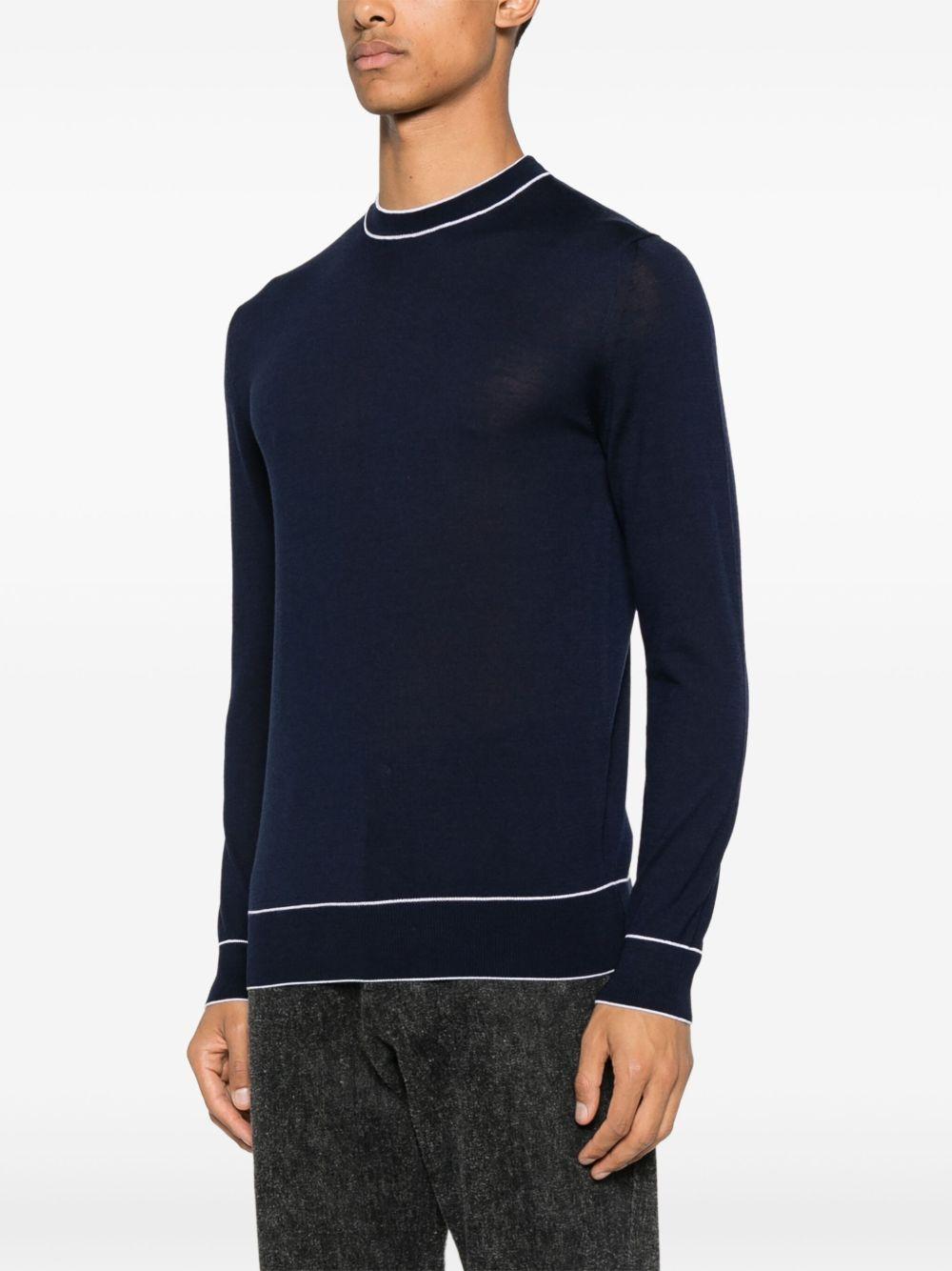 Maglia con dettagli a contrasto L76MAGL35MAG0L018 1101 BLUE BIANCO ELEVENTY 