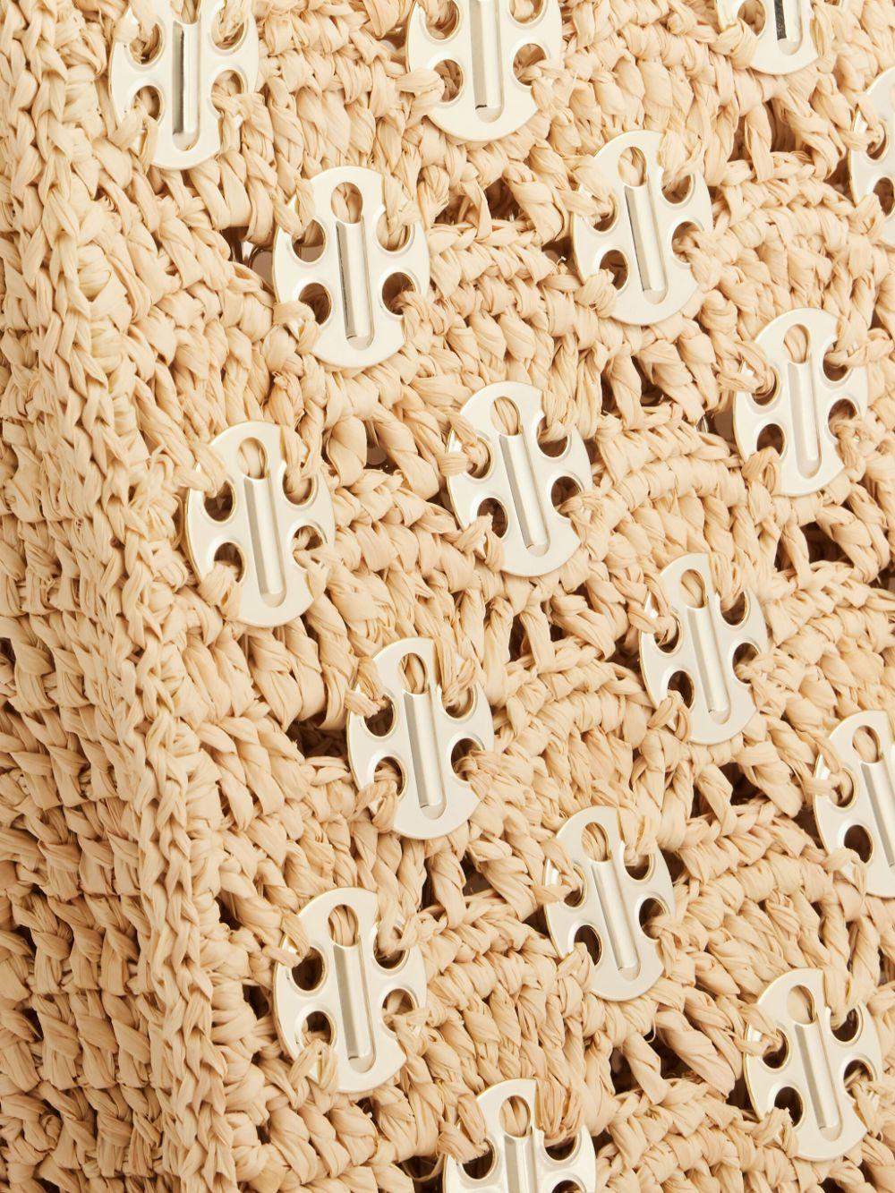 Iconic 1969 raffia shoulder bag 24FSS0442NAT026 M227 NATURAL LIGHT GOLD RABANNE 