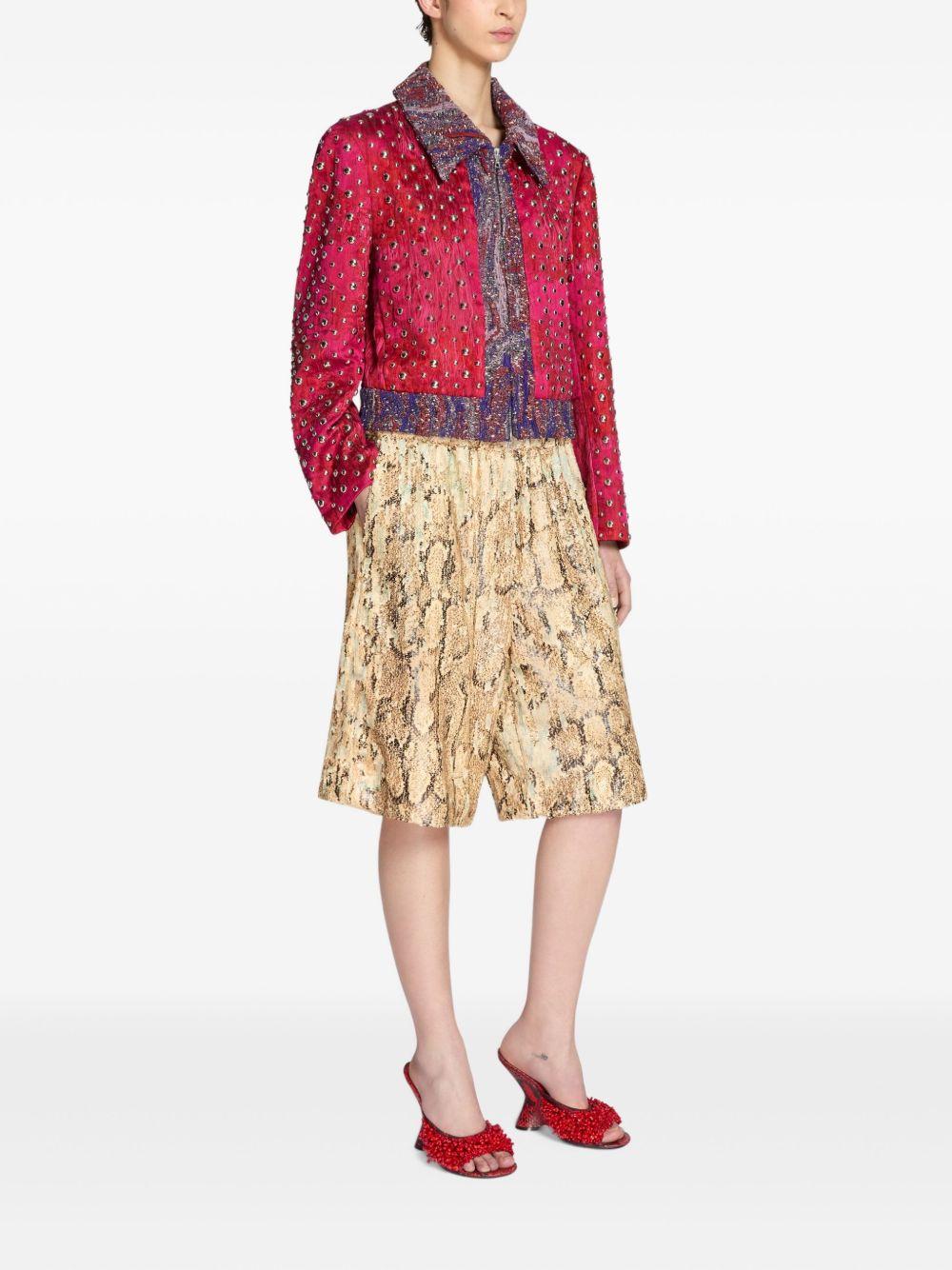 Shorts in cotone con paillettes.<BR/> 2510109421483 103 BEIGE DRIES VAN NOTEN 