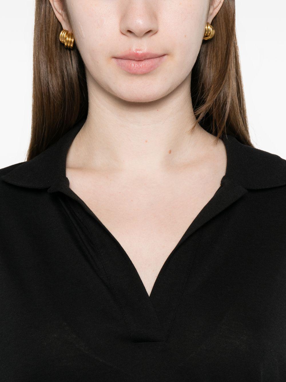 Polo in Glam Knit Effect JPL00113D52056 9300 NERO HERNO 
