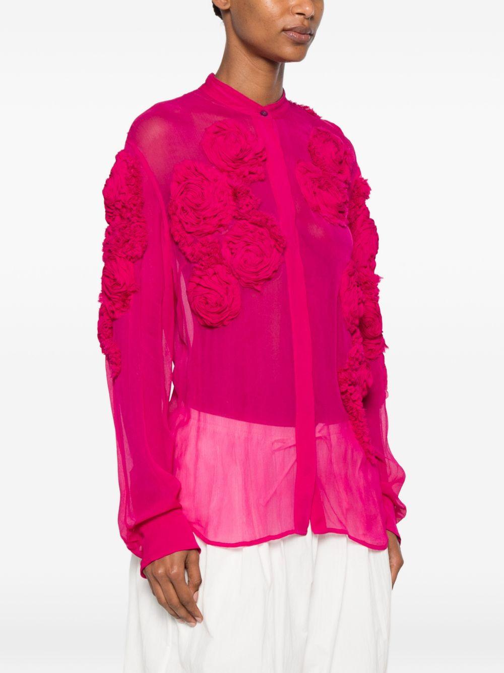 Camicia In Chiffon CHOWSAEMB3376 304 FUCHSIA DRIES VAN NOTEN 