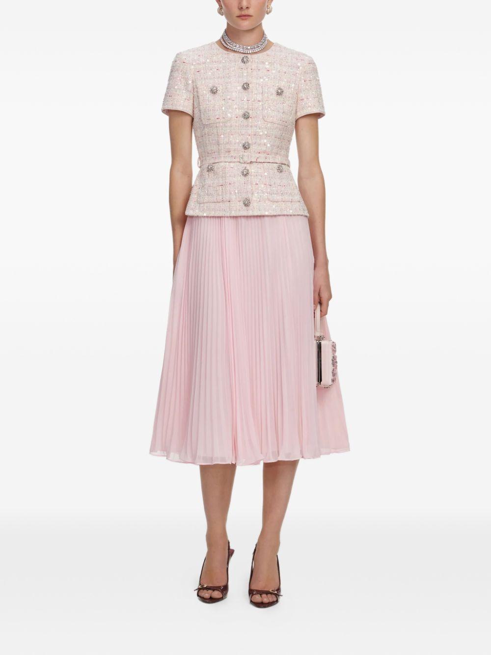 Pink Sequin Bouclé Tailored Midi Dress SS26164MP PINK SELF-PORTRAIT 