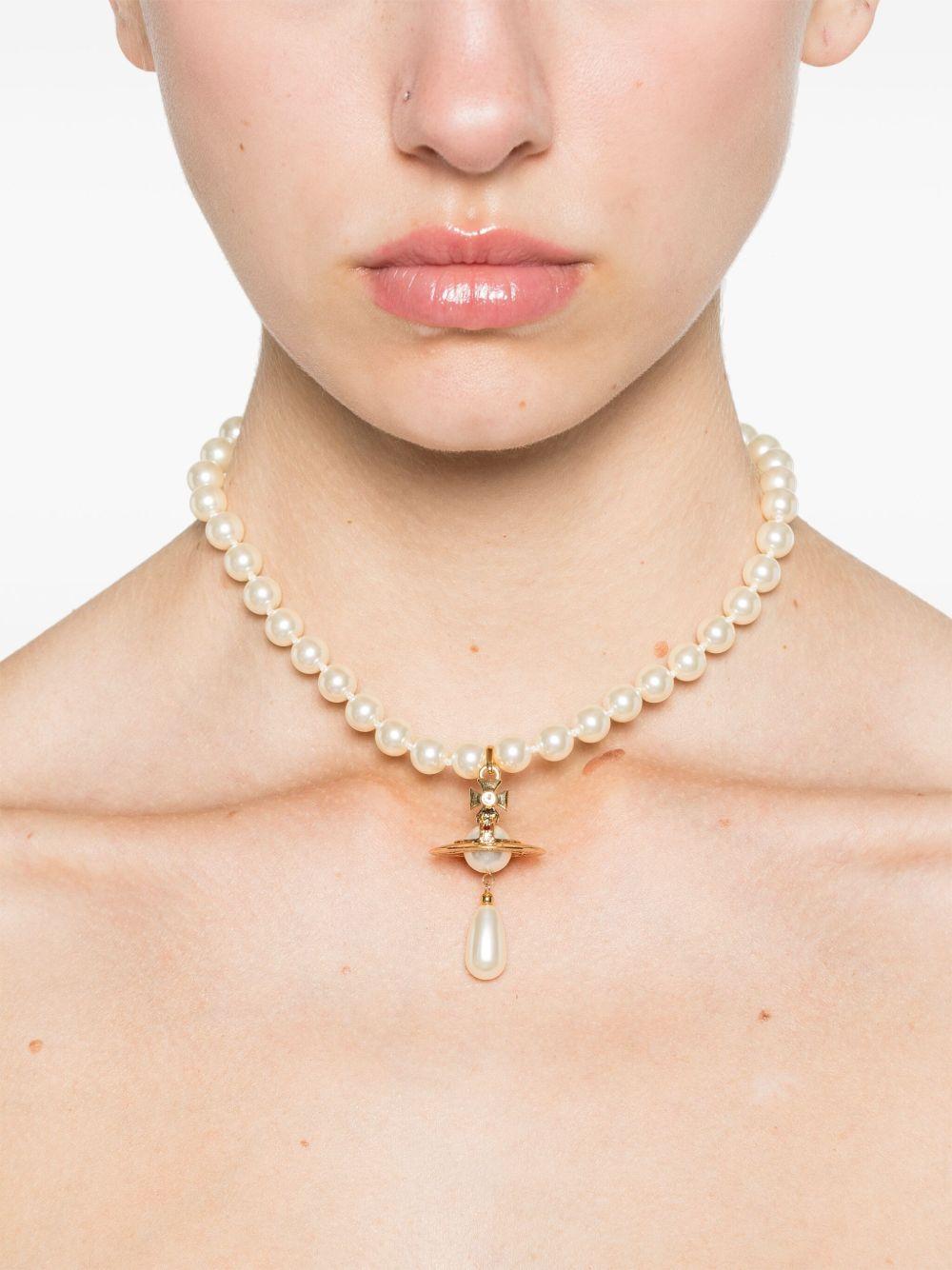 One Row Pearl Drop Choker 6303000802R118 R118 GOLD PEARL VIVIENNE WESTWOOD 