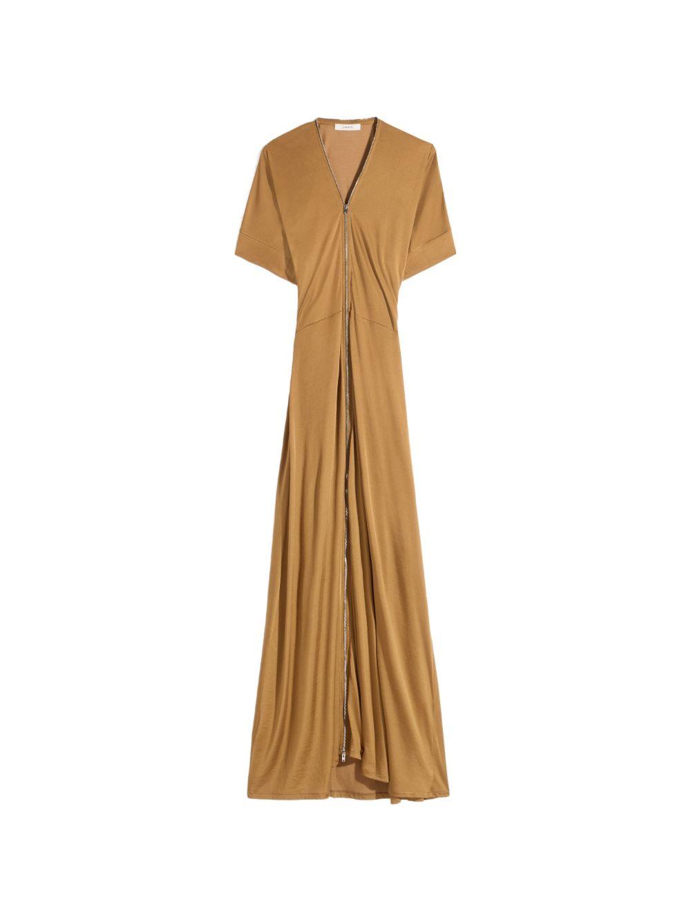 Zip Dress in Viscose Cotton Jersey DR1144LJ1049 BR426 CINNAMON BROWN LEMAIRE 