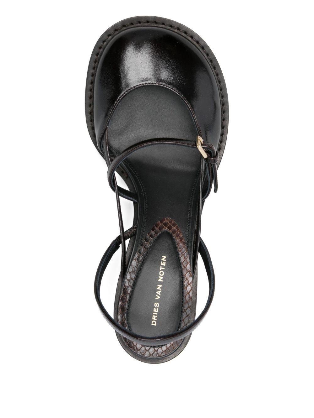 Leather Slingback Pumps WS25265 704 DARK BROWN DRIES VAN NOTEN 