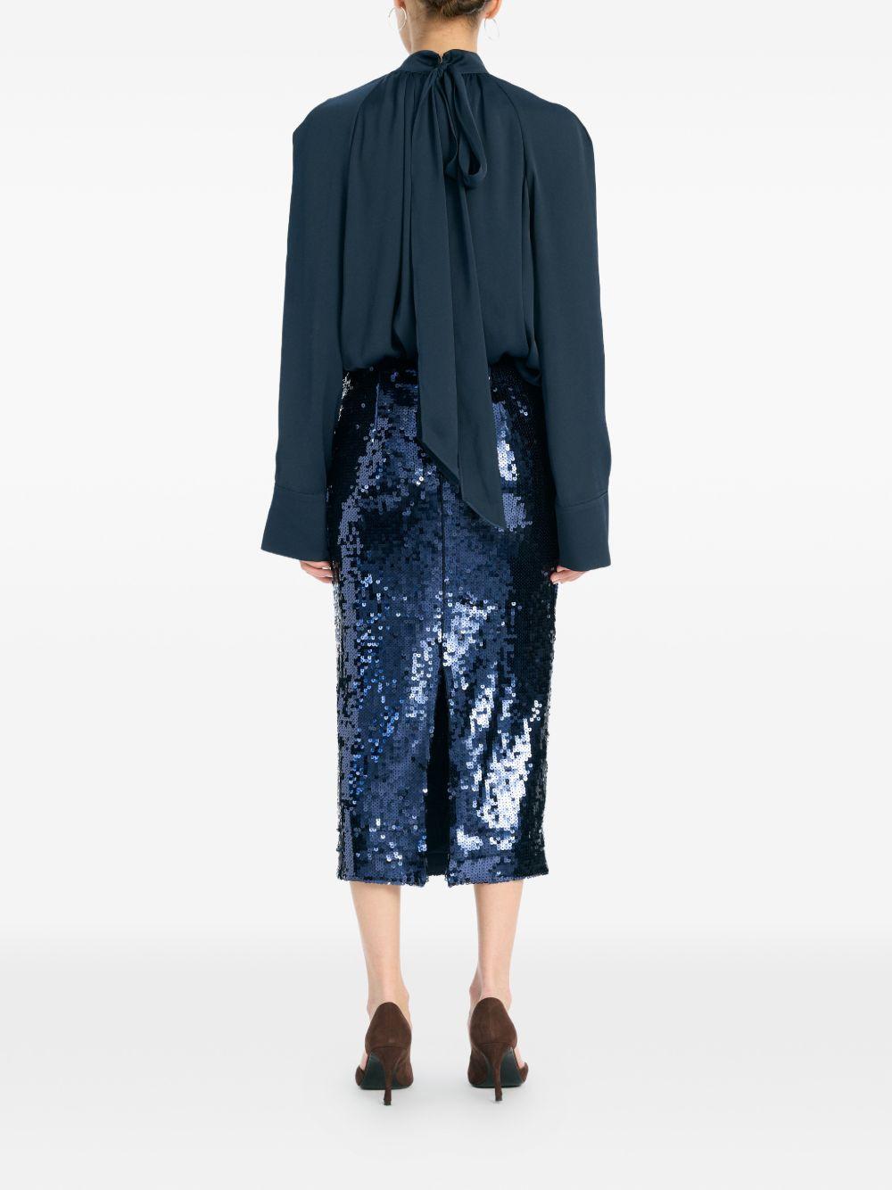 Satin Bow Shirt Dark Blue 1151102318 2318 SKY CAPTAIN ROTATE 