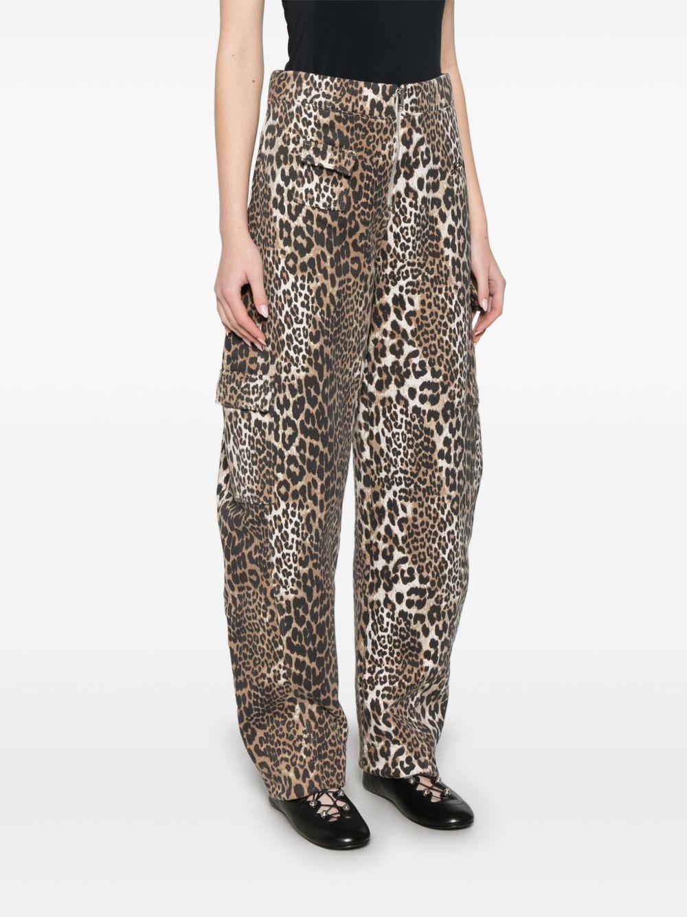 Pantaloni con stampa T4209 943 LEOPARD GANNI 