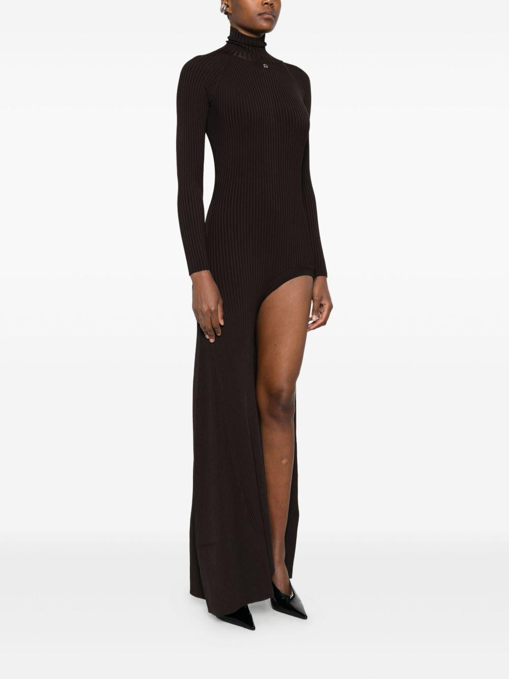 Leg Cut-Out Rib Gown COPML155Y3011 BROWN COPERNI 