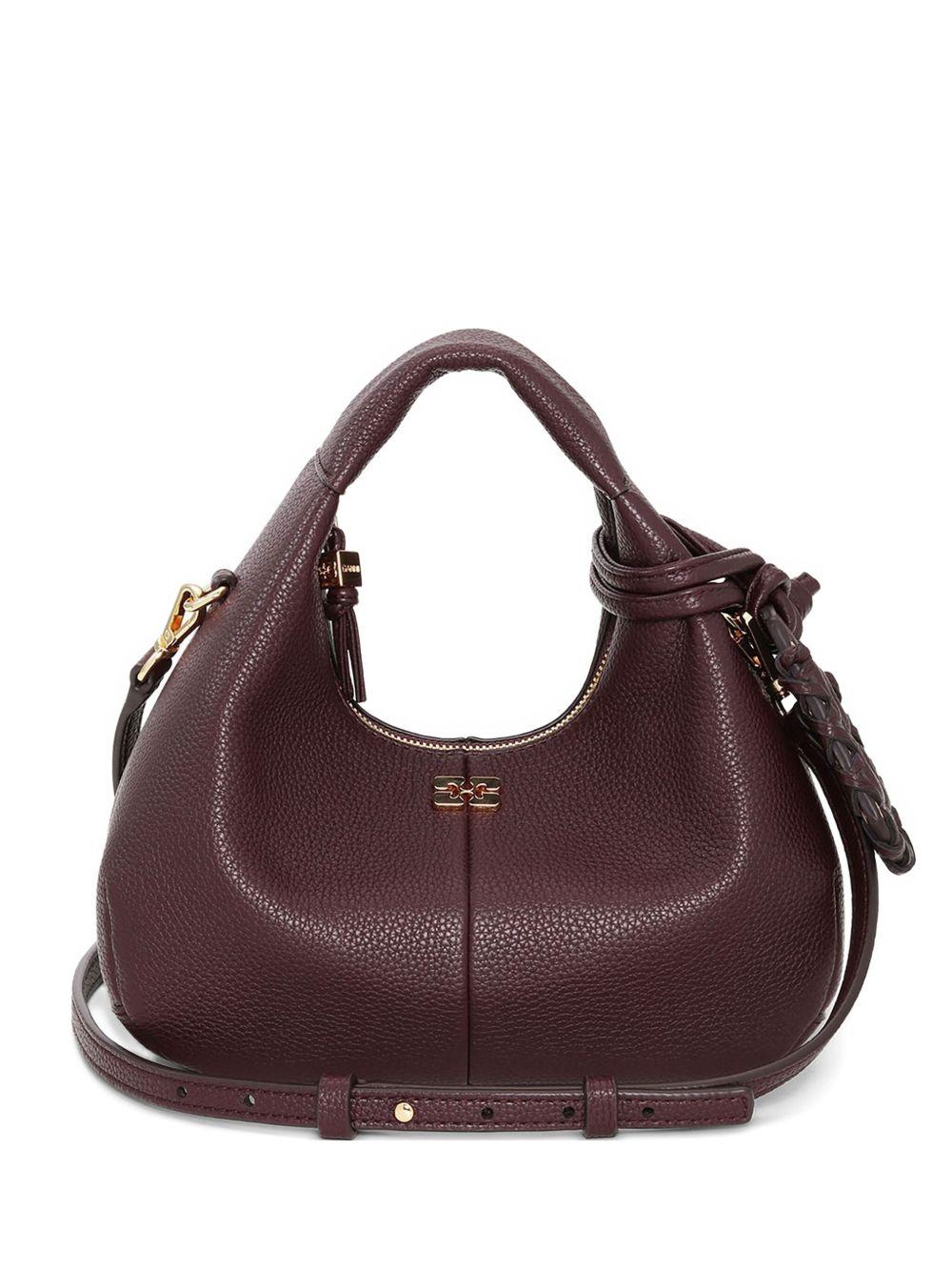Brown Mini Hobo Bag A7102 979 CHICORY COFFEE GANNI 