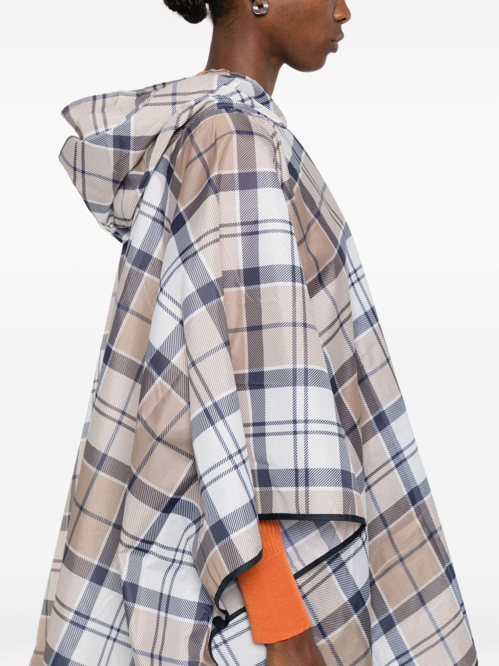 Tartan Poncho LAC0345LAC BR52 HESSIAN NAVY TARTAN BARBOUR 