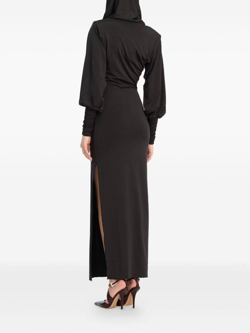 Slinky Hooded Dress Black 115255100 100 BLACK ROTATE 