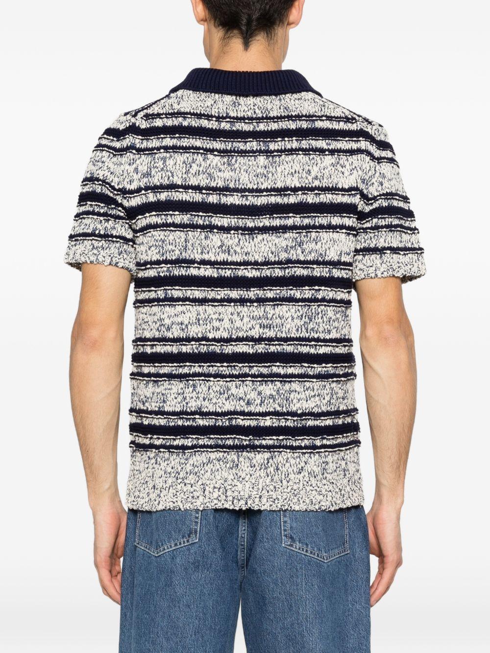 Polo in maglia mouliné a righe B9AB0045 436 NAVY AMARANTO 