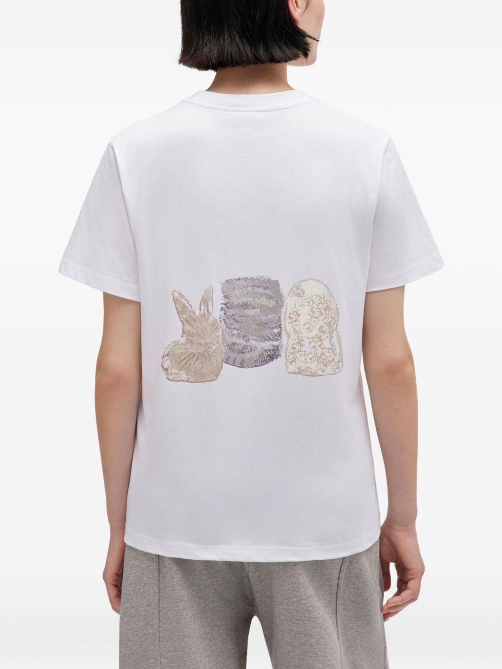 Basic Cotton Jersey Cure Animals A1050029 151 BRIGHT WHITE GANNI 