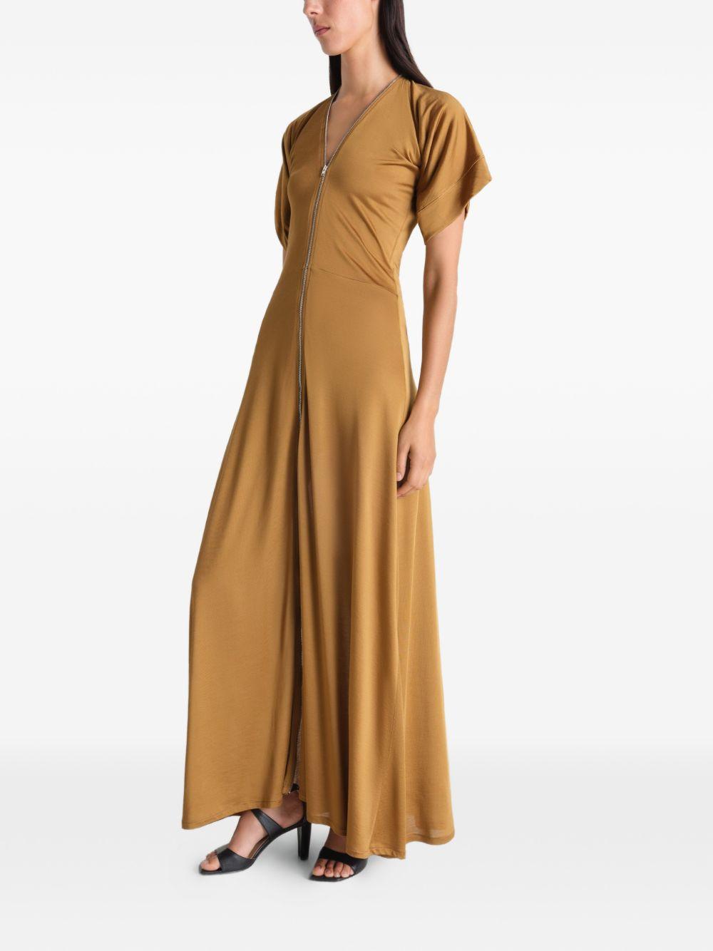 Zip Dress in Viscose Cotton Jersey DR1144LJ1049 BR426 CINNAMON BROWN LEMAIRE 
