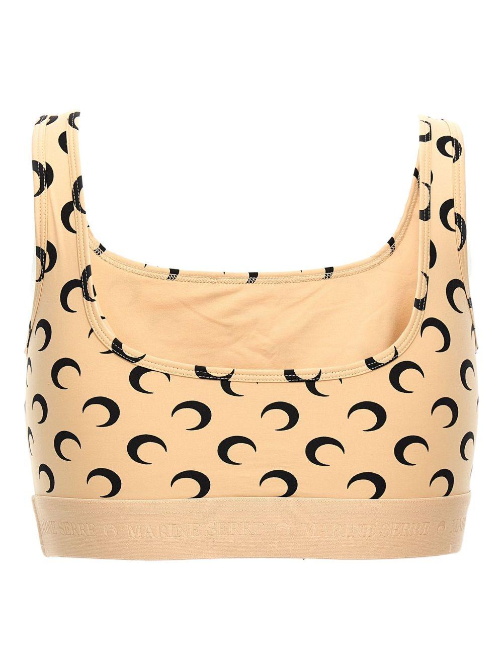 Moon Printed Jersey Sport Bra WUW055BCJER0001 TA10 TAN MARINE SERRE 