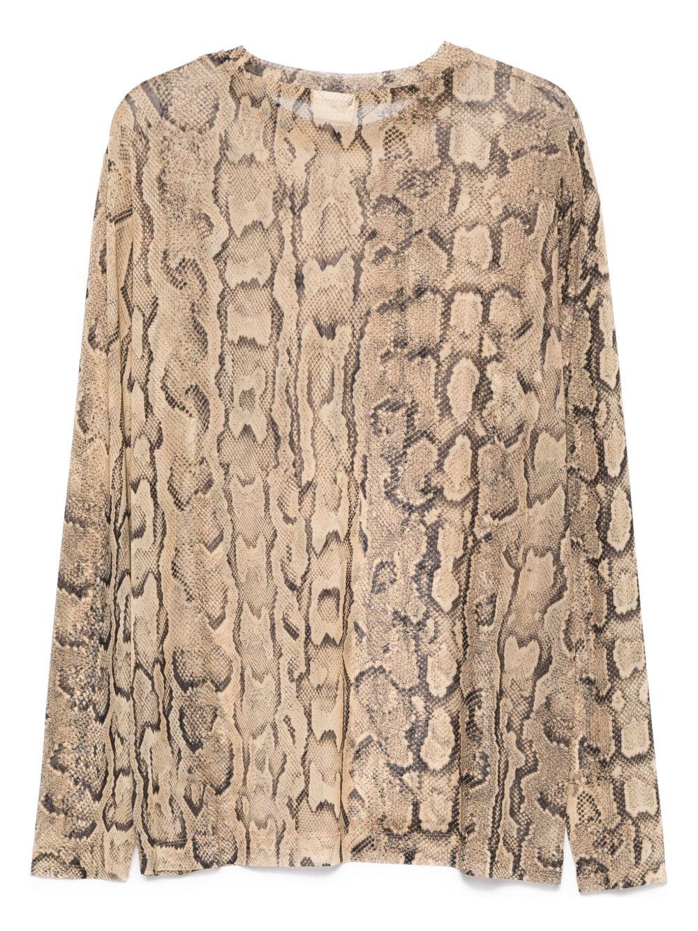 Longsleeve T-Shirt Stampa Pitone 2510211311620 101 SAND DRIES VAN NOTEN 