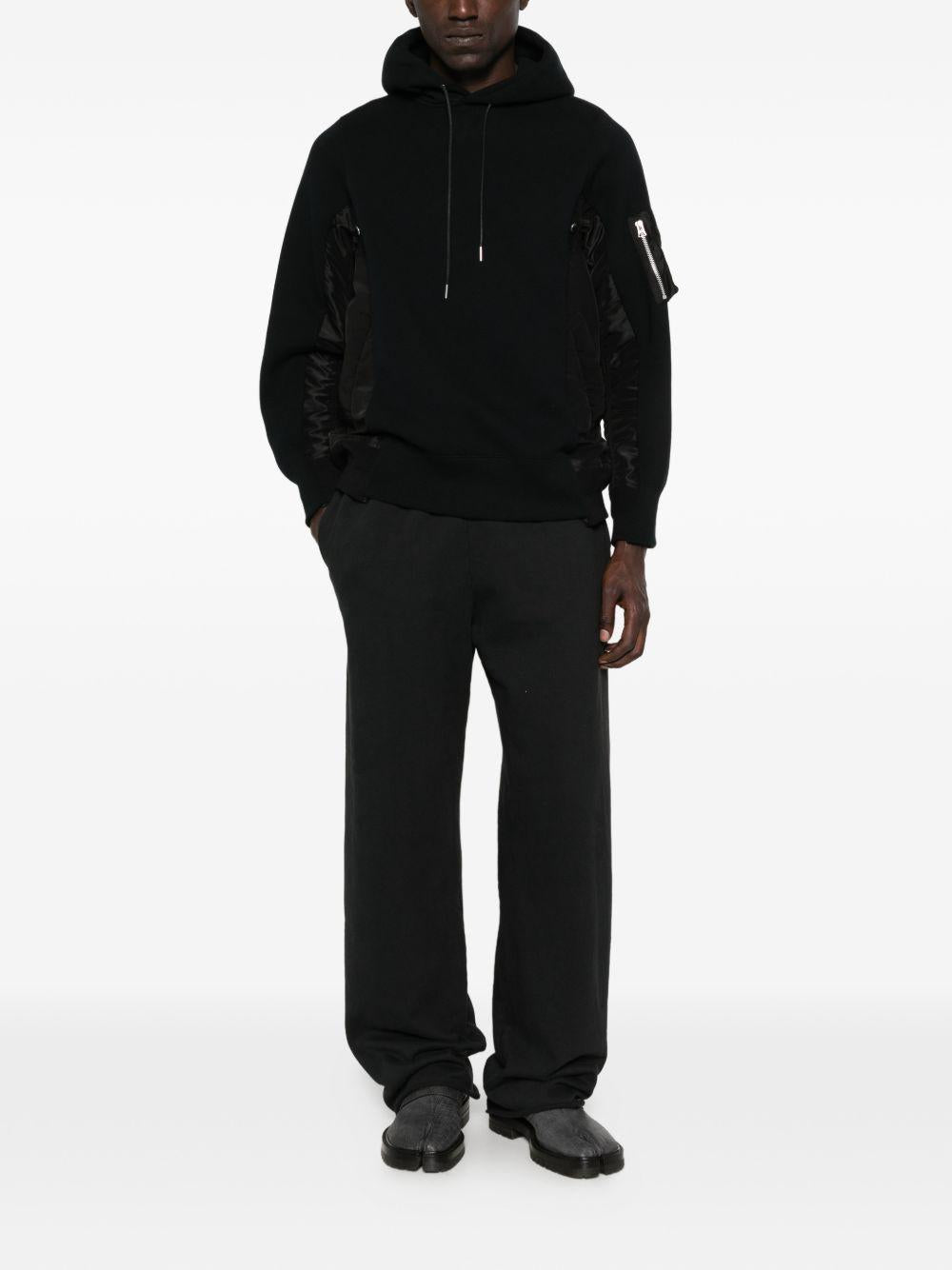 Felpa con cappuccio in spugna SCM325 002 BLACK SACAI 