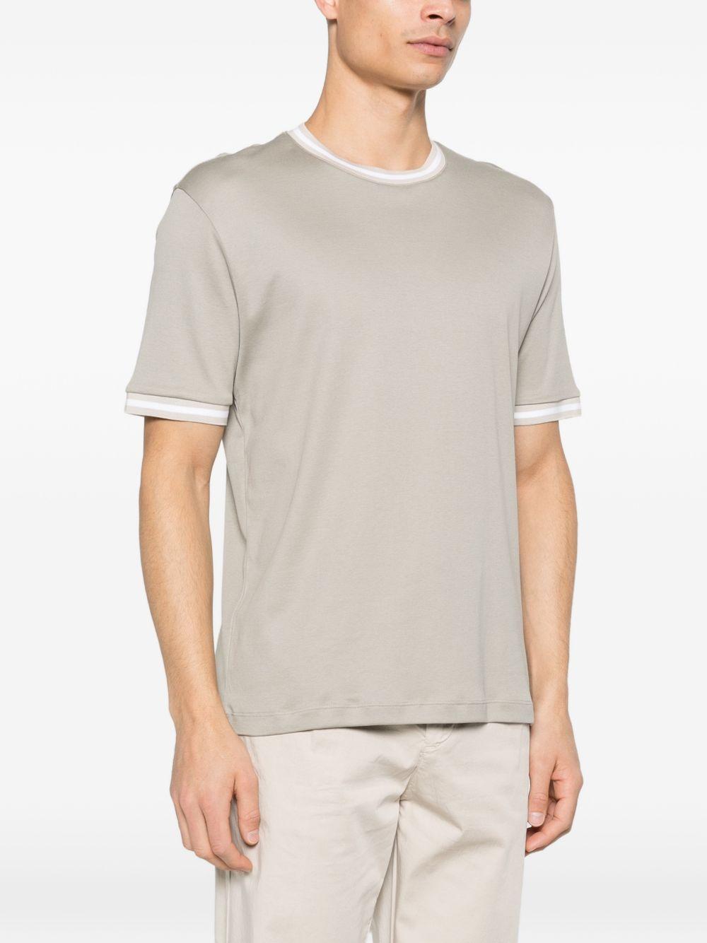 T-shirt girocollo in jersey di cotone M75TSHM13TES0M291 070301 VERDE TORTORA BIANCO ELEVENTY 