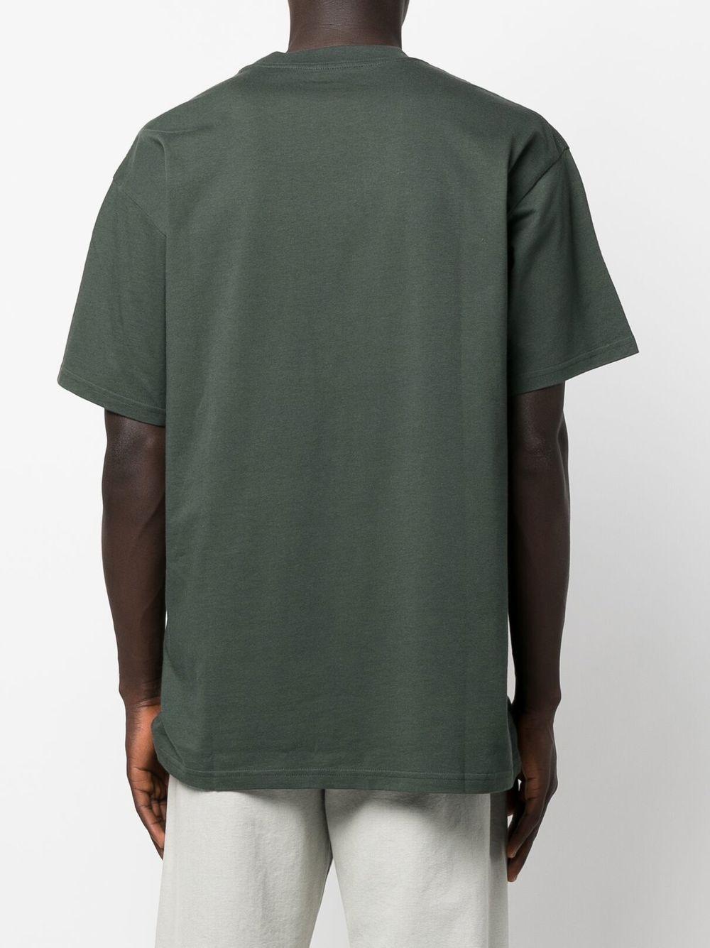 S/S Script Embroidery T-Shirt I030435 3LUXX LEAF WHITE CARHARTT WIP 