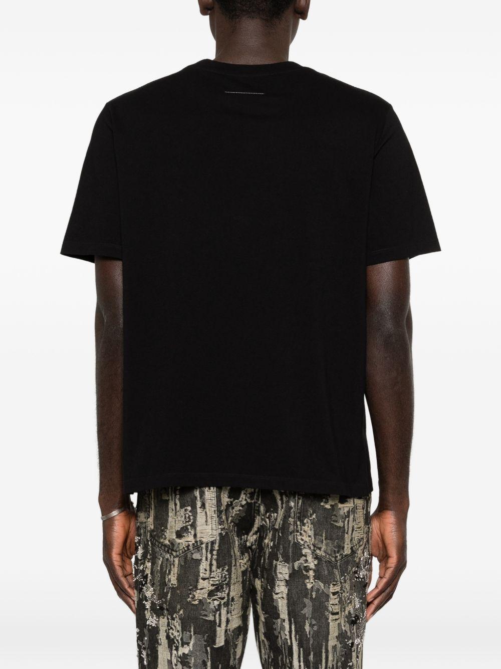 T-shirt nera con stampa logo SH2GC0038M20048 900 MM6 MAISON MARGIELA 