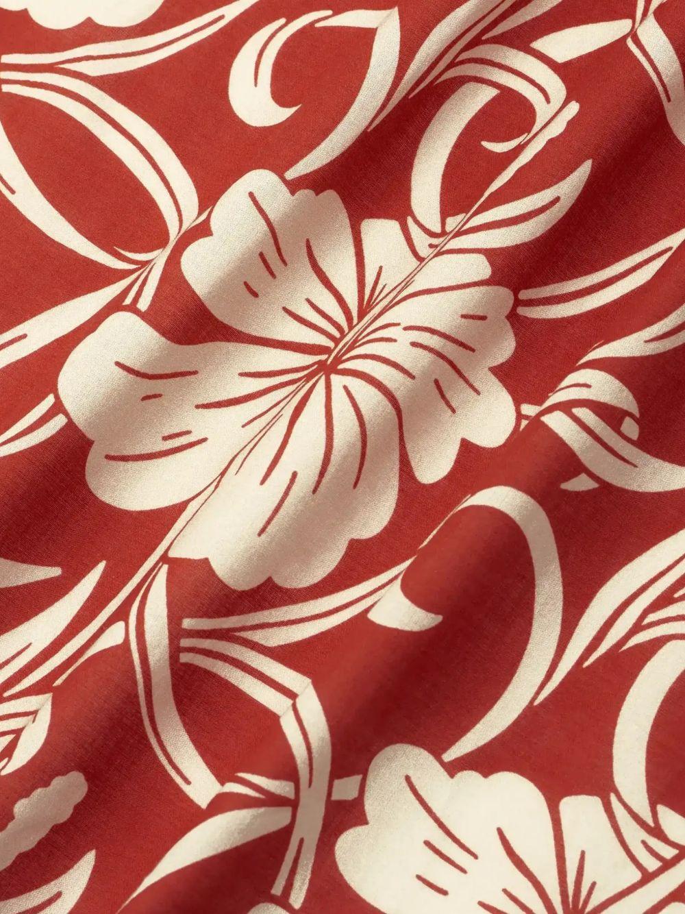 Chemise Hibiscus Monogramme KSH228CO288 RED DROLE DE MONSIEUR 