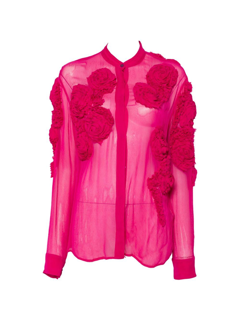 Camicia In Chiffon CHOWSAEMB3376 304 FUCHSIA DRIES VAN NOTEN 