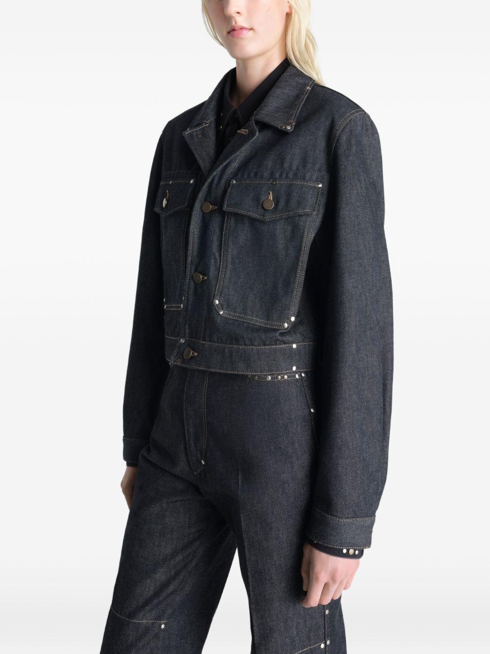 Cropped Blouson with Studs in Denim OW1233LD1061 BR965 SLATE LEMAIRE 
