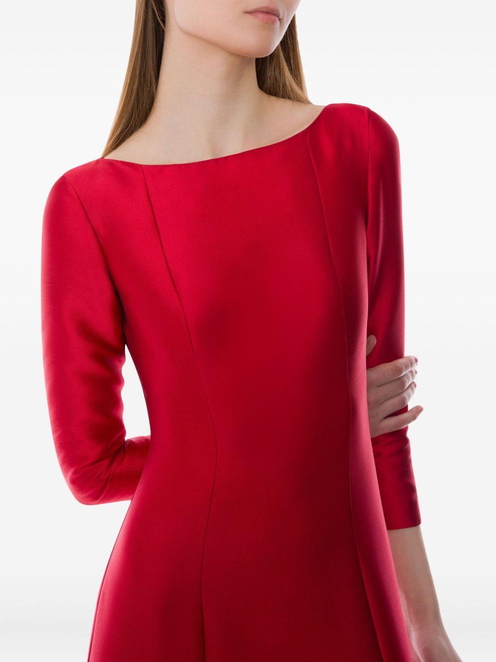 Abito in Mikado a Maniche Lunghe 252M04695146 0112 ROSSO ALBERTA FERRETTI 